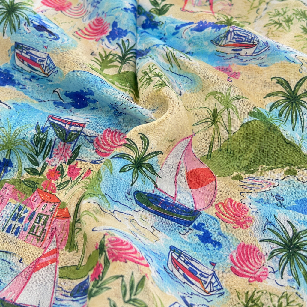 Men’s Beachscape Printed Cord Set | Shirt & Shorts Co-ord