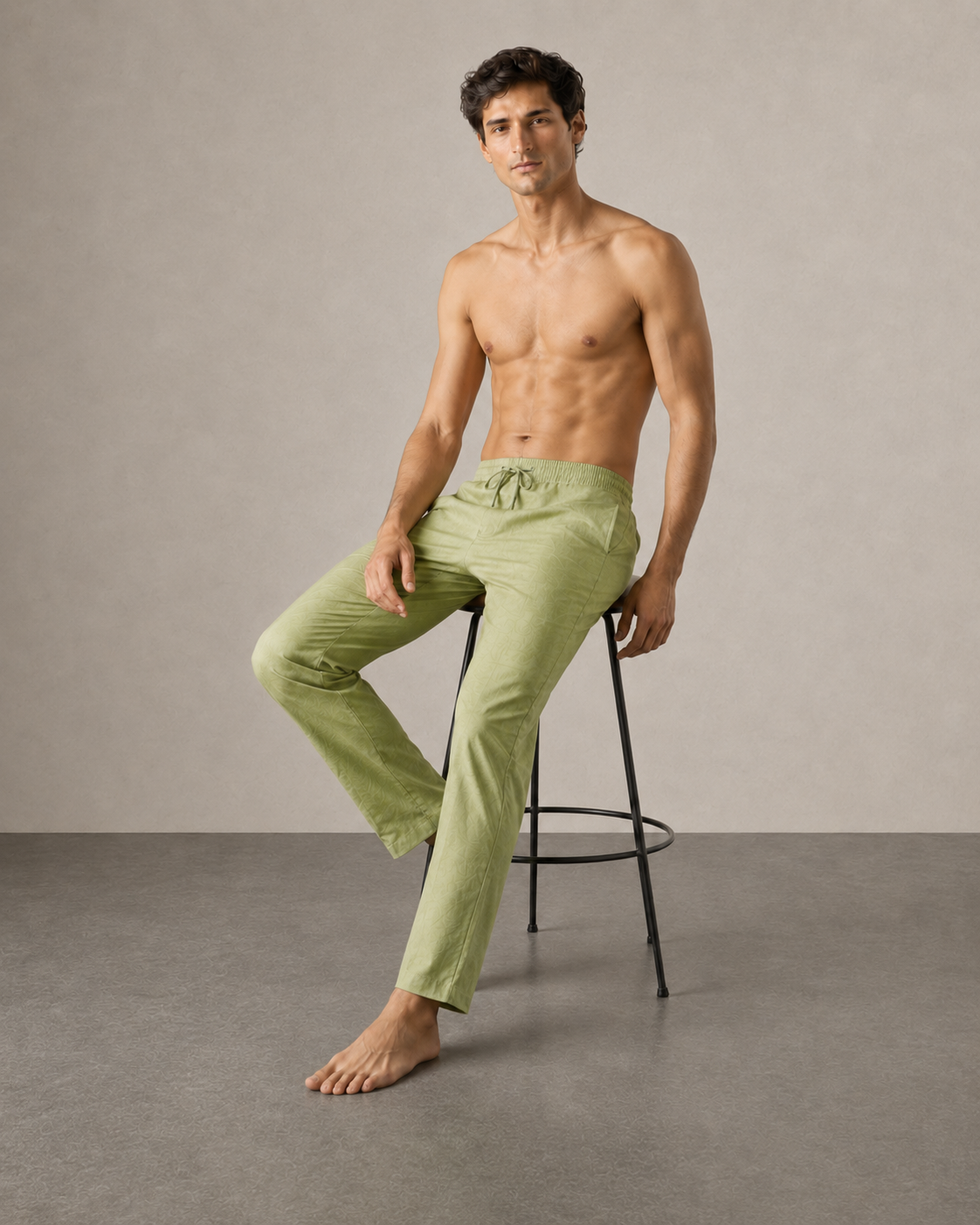 Men’s Pistachio Green Cotton PJ Cord Set | Premium Cotton Shirt & Pyjama Co-ord | Luxury Loungewear & Resort Set