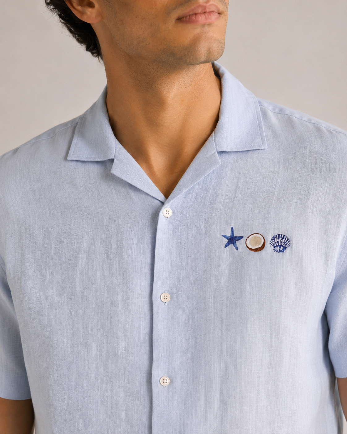 Men’s Powder Blue Linen PJ Set | 60 Lea Pure Linen Shirt & Pyjama Co-ord | Premium Summer Loungewear