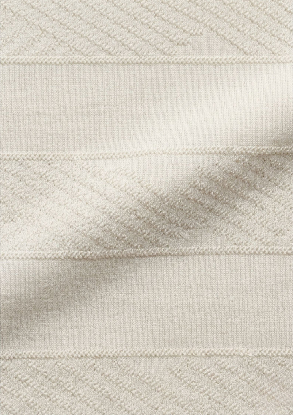 Men’s Premium Engineered Knit Polo T-Shirt | Structured Texture | Luxury Casual Wear | Off White
