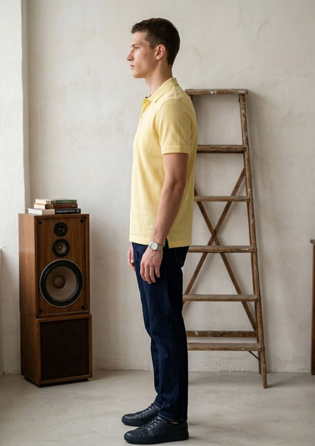 Men’s Premium Knit Polo T-Shirt | Lightweight Breathable Cotton Blend | Summer Essential Polo | Pastel Yellow