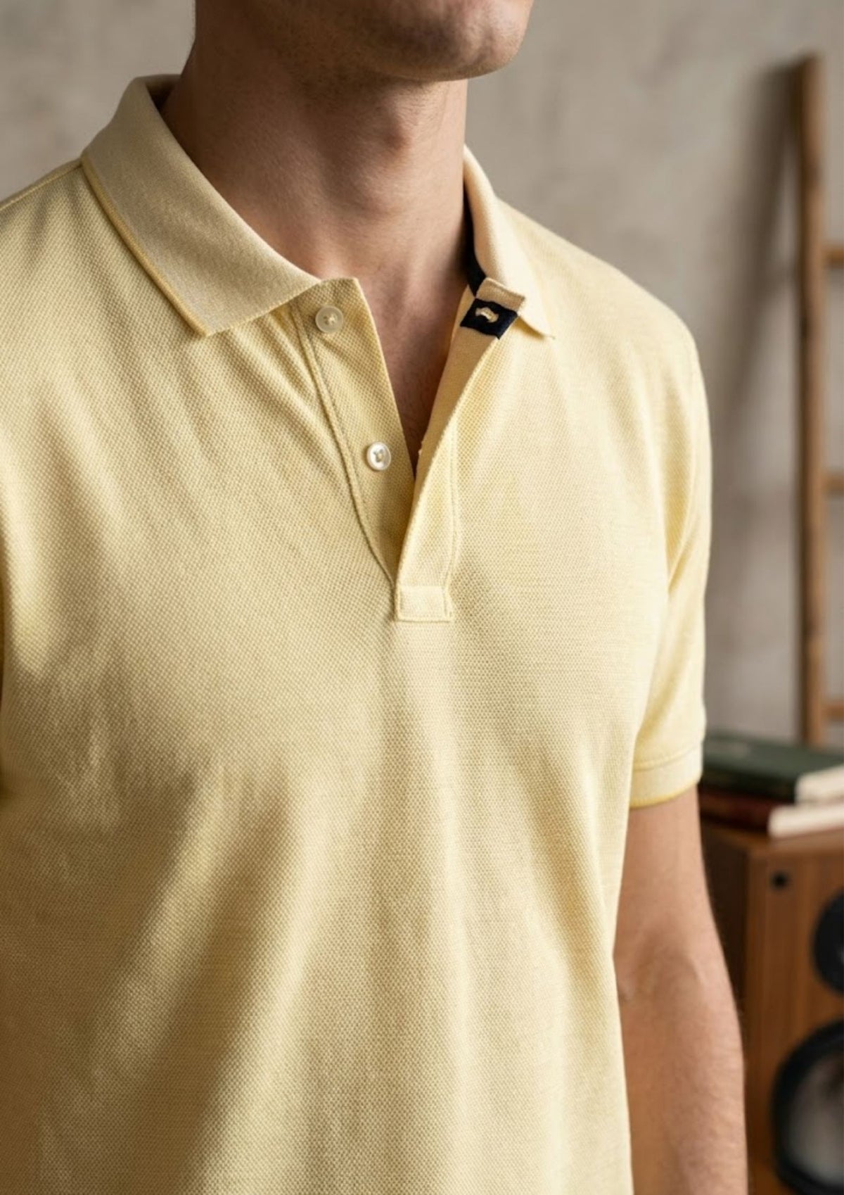 Men’s Premium Knit Polo T-Shirt | Lightweight Breathable Cotton Blend | Summer Essential Polo | Pastel Yellow