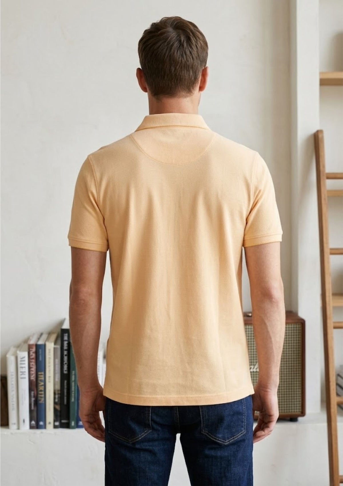 Men’s Premium Knit Polo T-Shirt | Soft Touch Fabric | Smart Casual Summer Essential | Peach