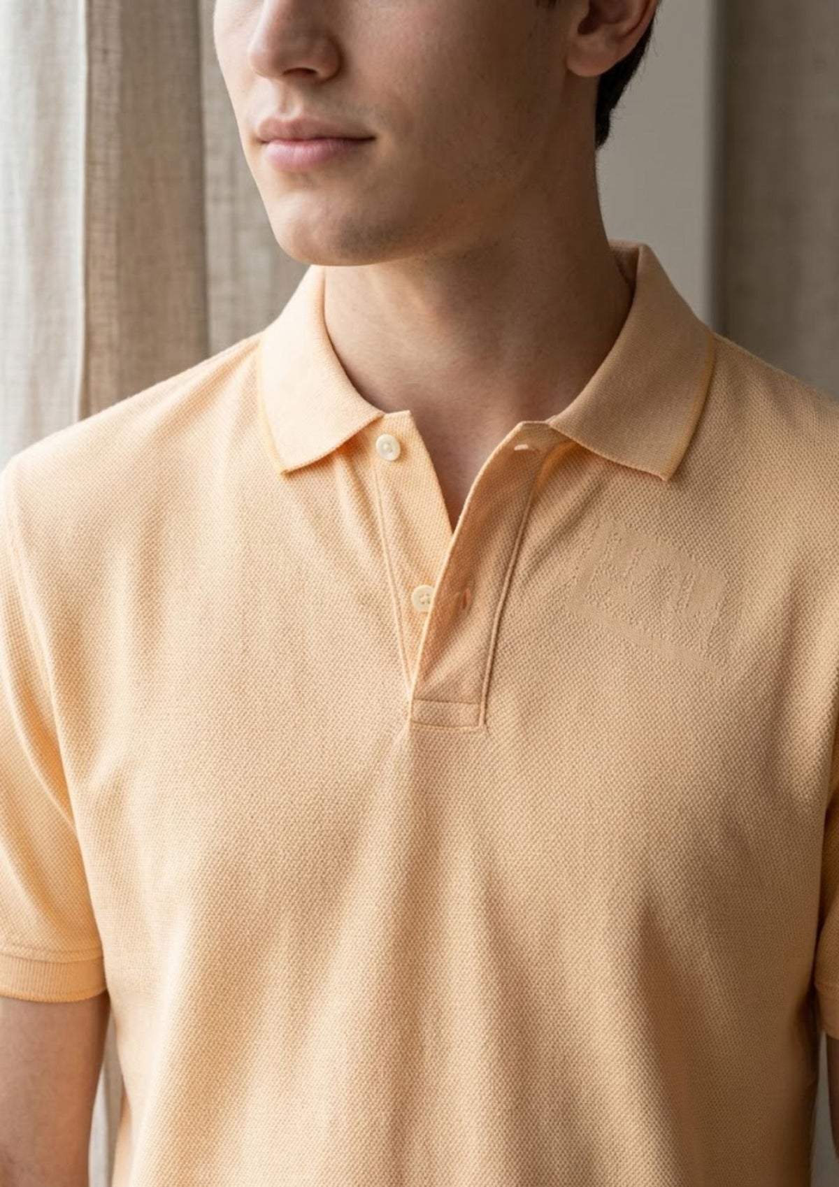 Men’s Premium Knit Polo T-Shirt | Soft Touch Fabric | Smart Casual Summer Essential | Peach