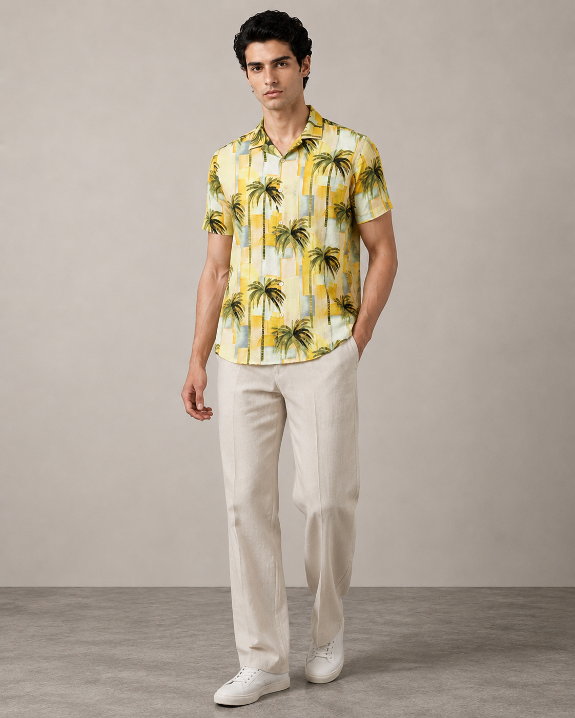 Men’s Tropical Palm Printed Cord Set | Shirt & Shorts Co-ord
