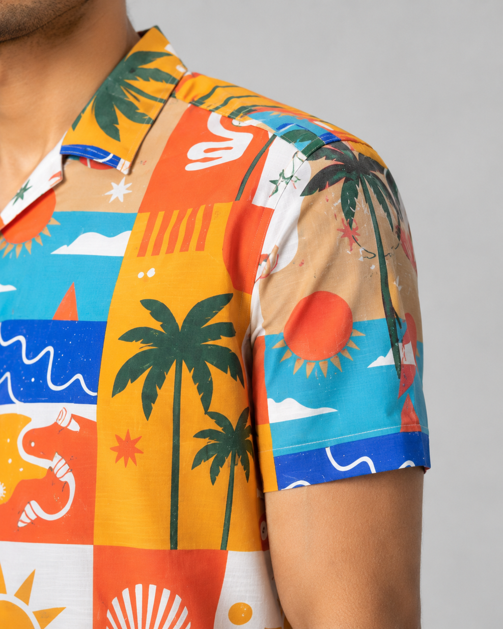 Men’s Tropical Vacation Printed Cord Set | Shirt & Shorts Co-ord