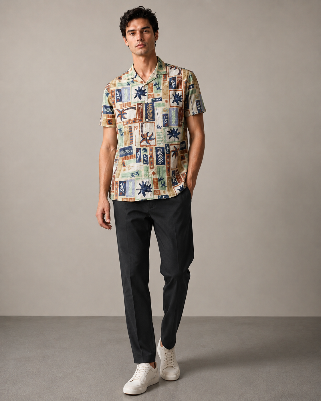 Men’s Vintage Tropical Patchwork Cord Set | Shirt & Shorts Co-ord