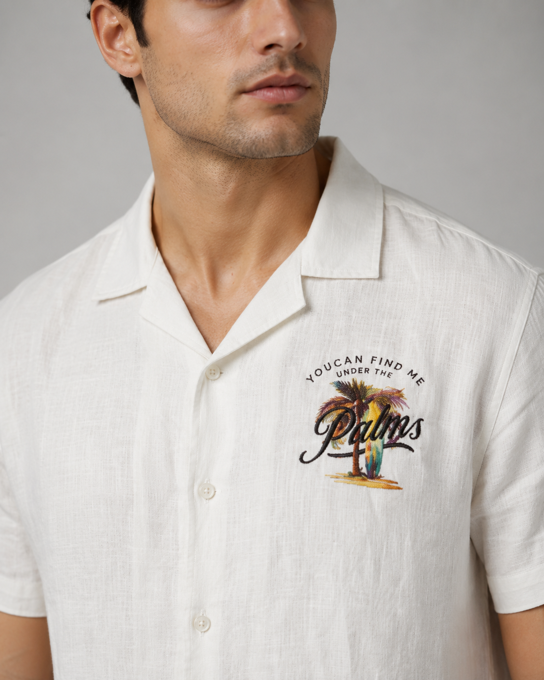 Men’s White Pure Linen PJ Cord Set | 60 Lea Premium Linen Shirt & Pyjama Co-ord | Luxury Loungewear & Resort Set