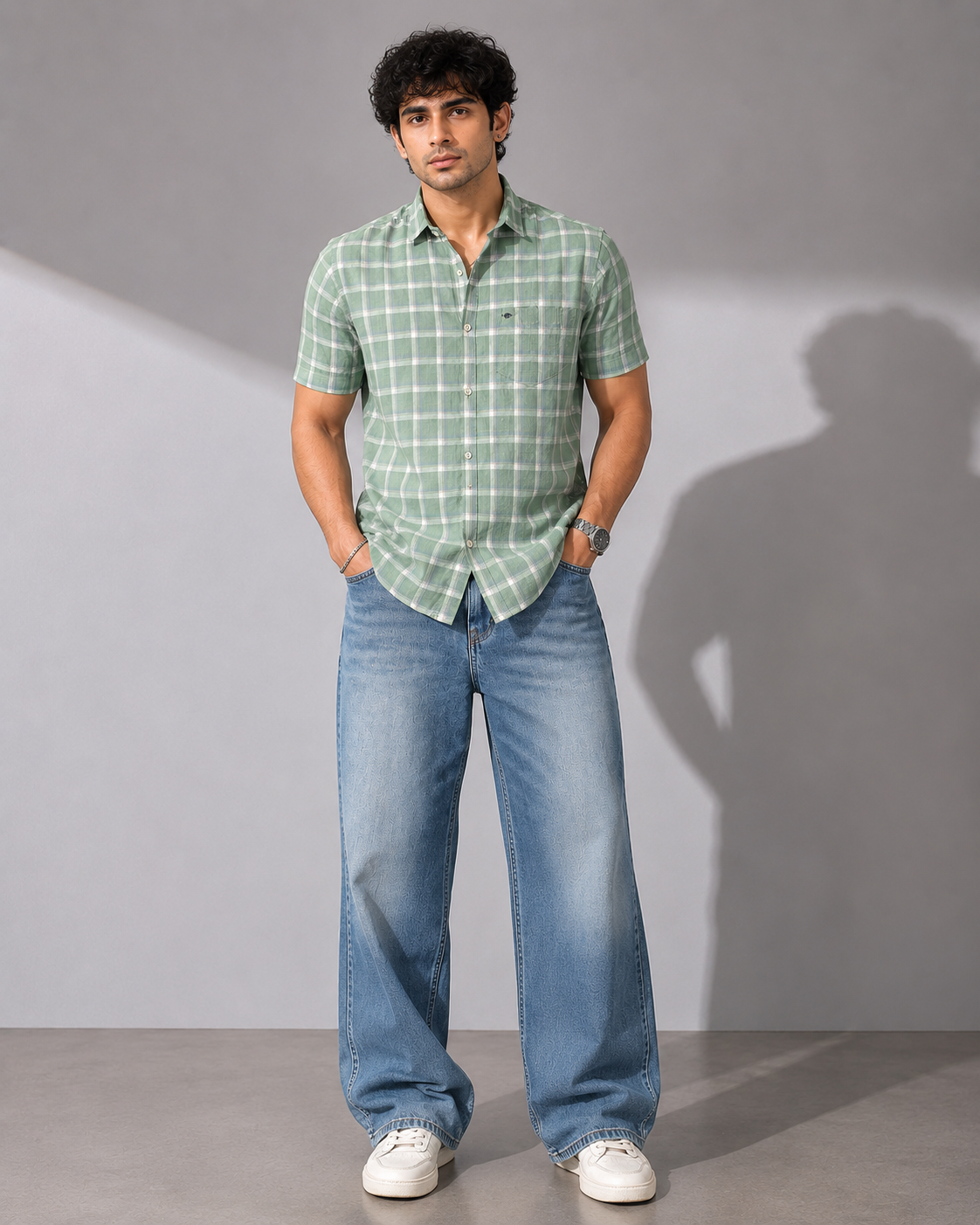 Mint Check  Shirt