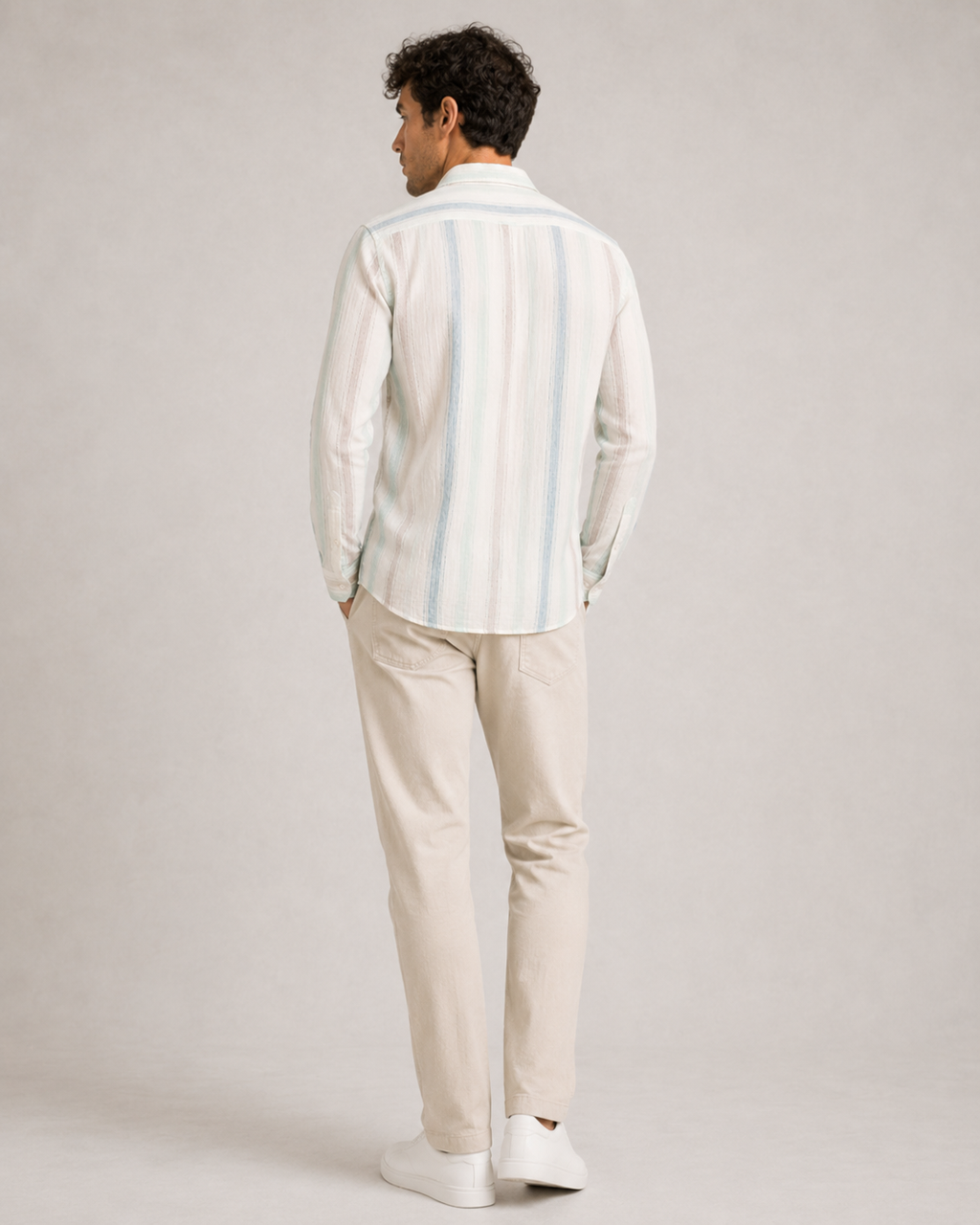 Mint Multi Stripe Cotton Shirt