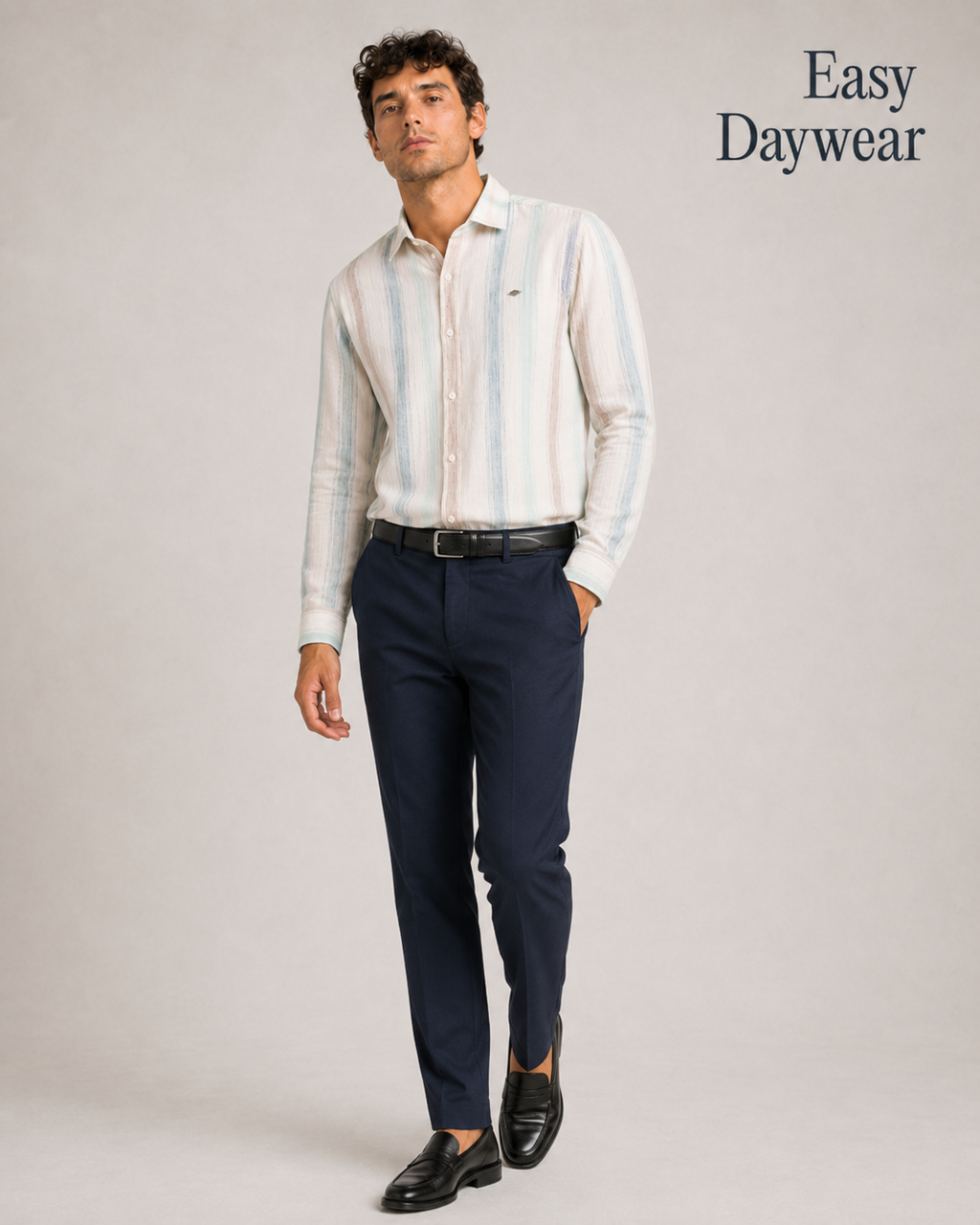Mint Multi Stripe Cotton Shirt