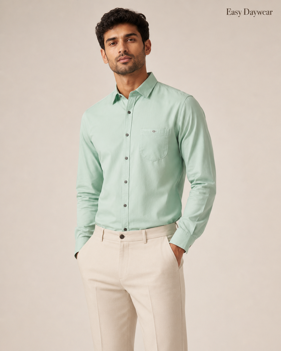 Mint Solid Cotton Shirt