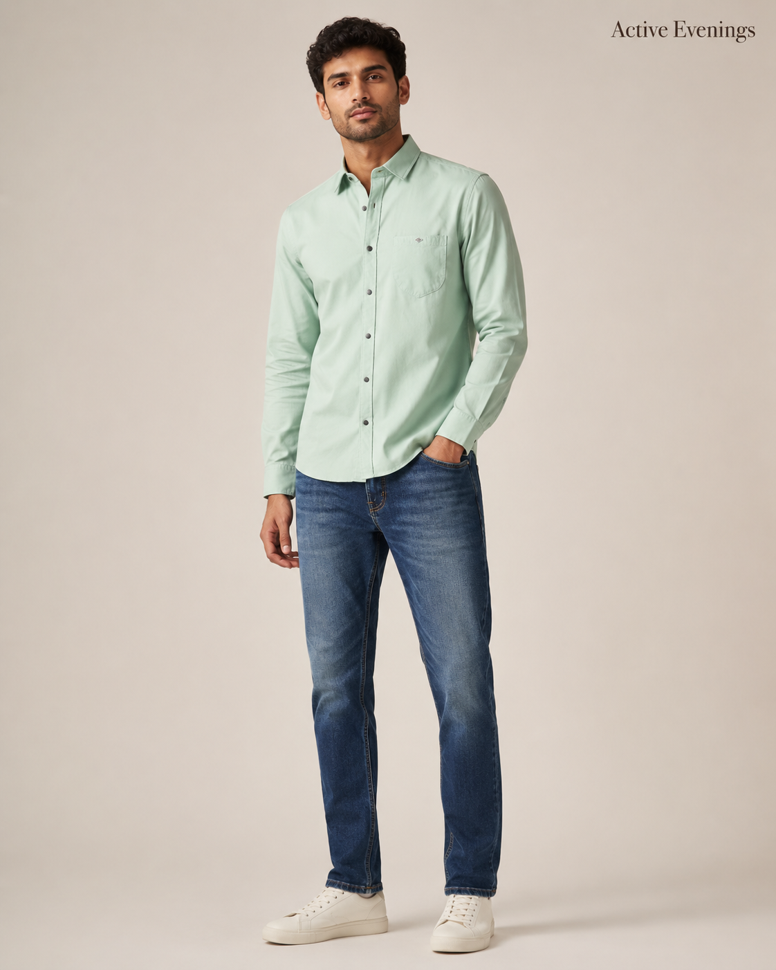 Mint Solid Cotton Shirt