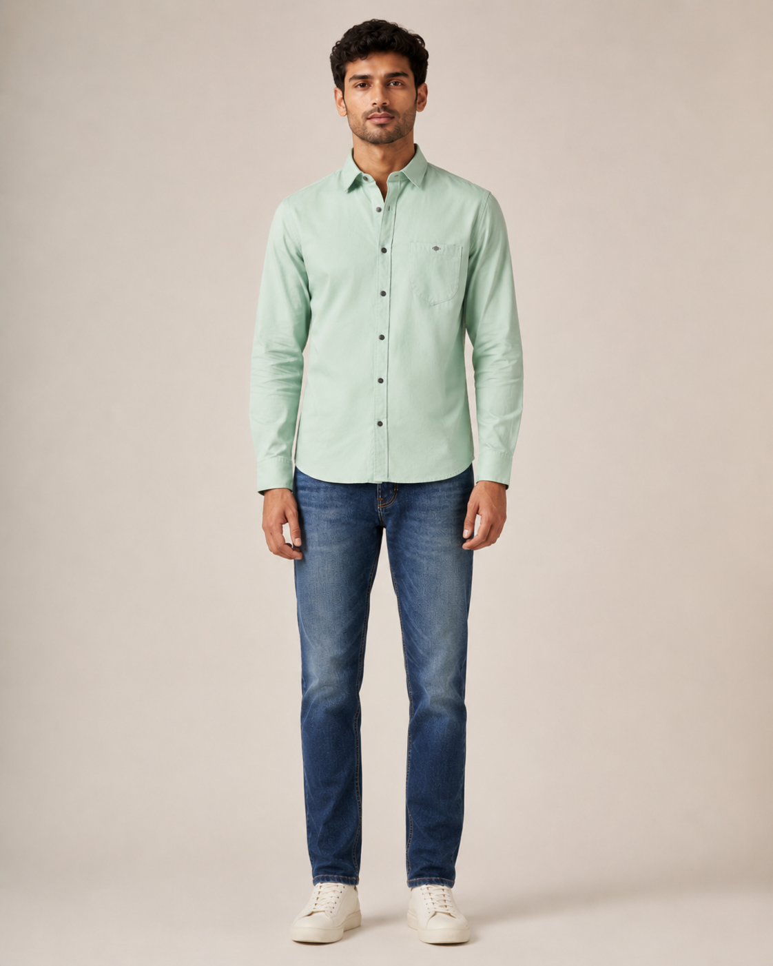 Mint Solid Cotton Shirt