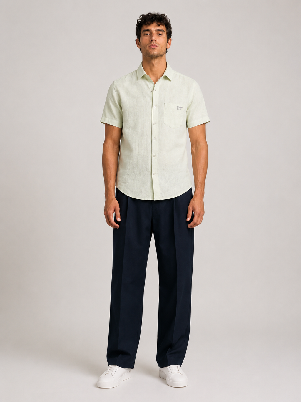 Mint Textured Cotton Shirt