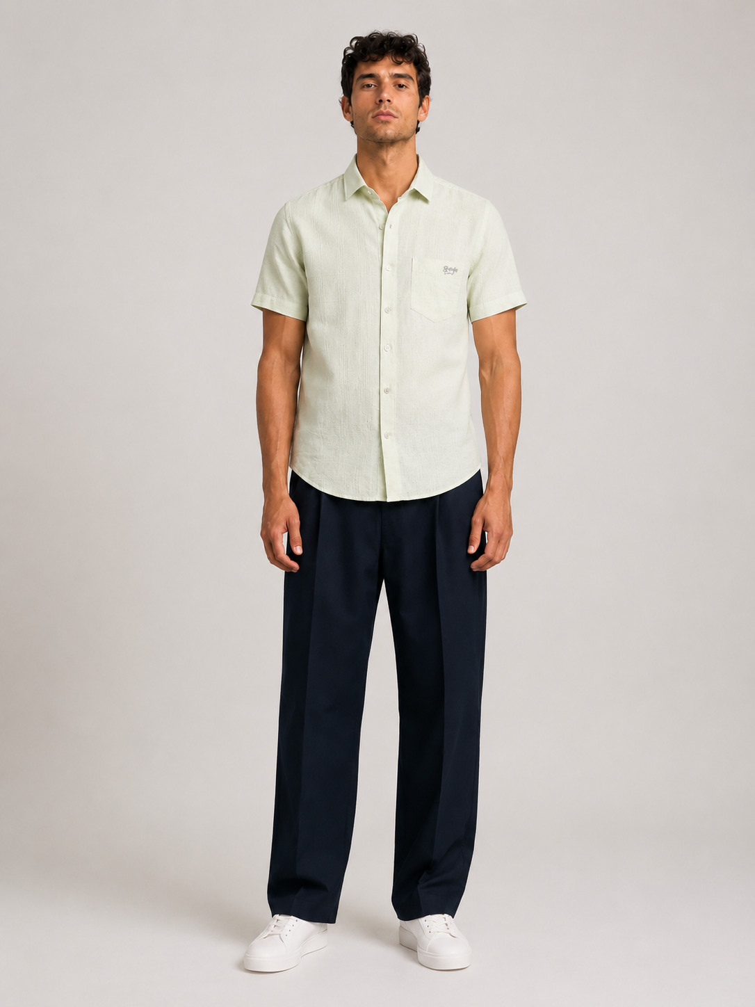 Mint Textured Cotton Shirt
