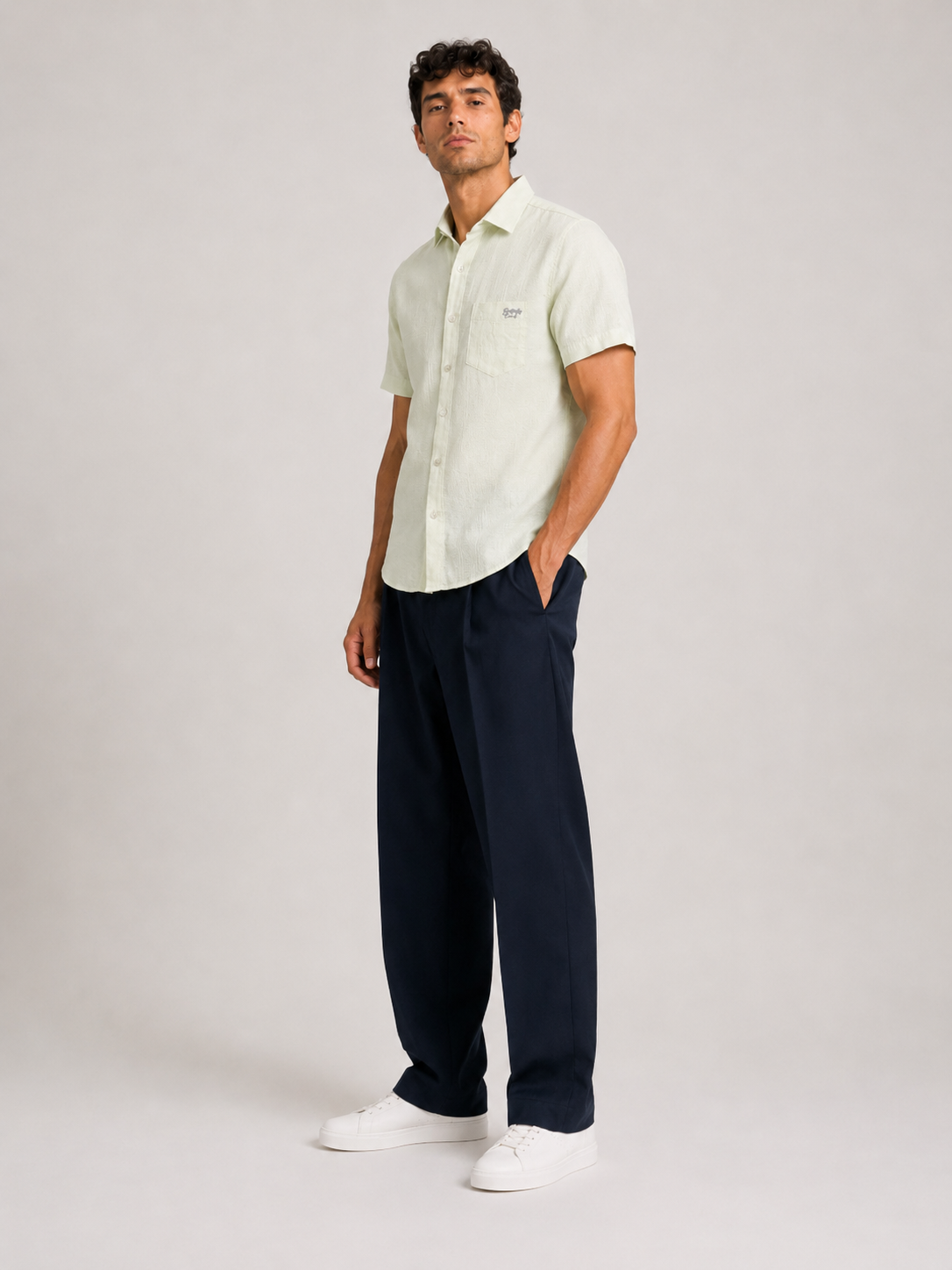 Mint Textured Cotton Shirt