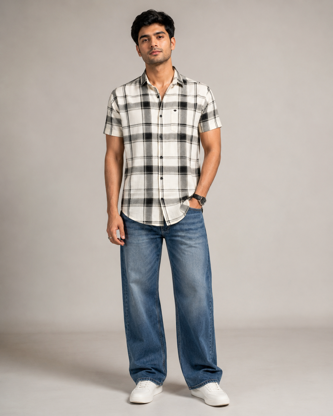 Monochrome Check Shirt