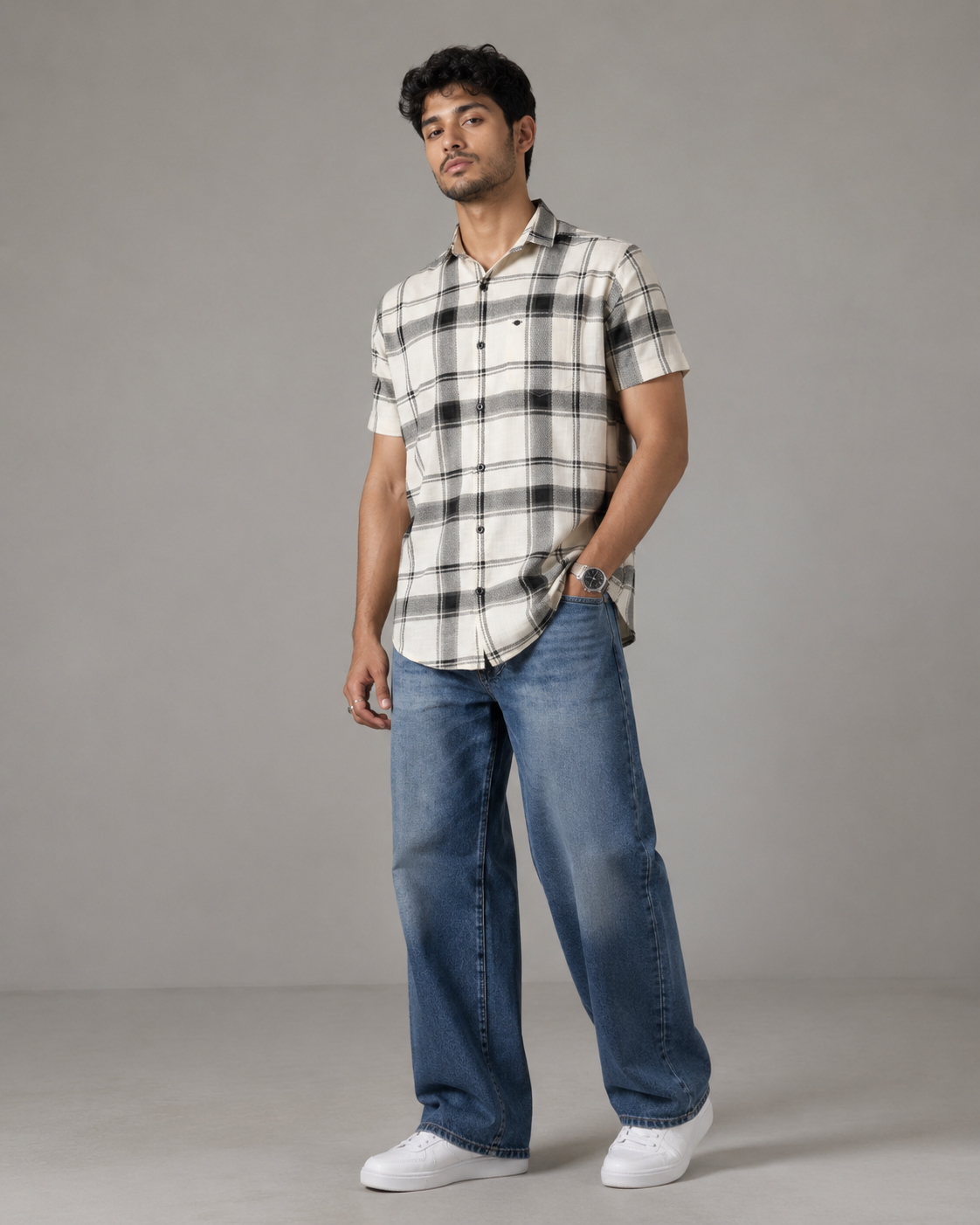 Monochrome Check Shirt