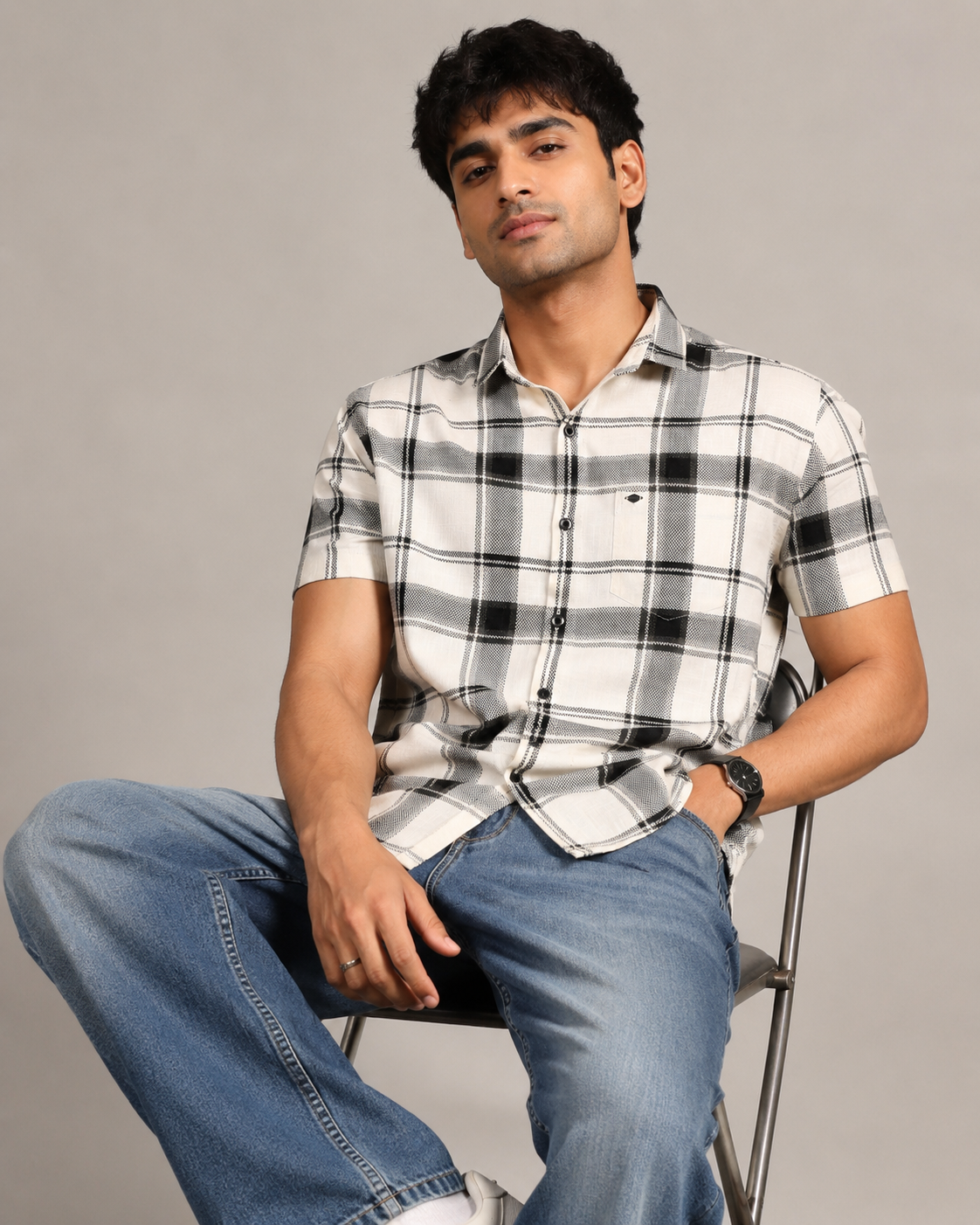 Monochrome Check Shirt