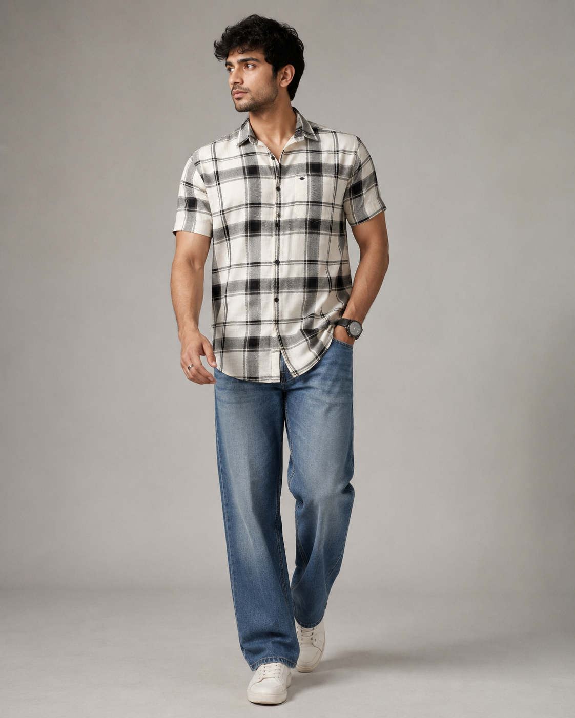 Monochrome Check Shirt