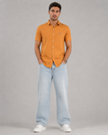 Mustard Solid Cotton Shirt