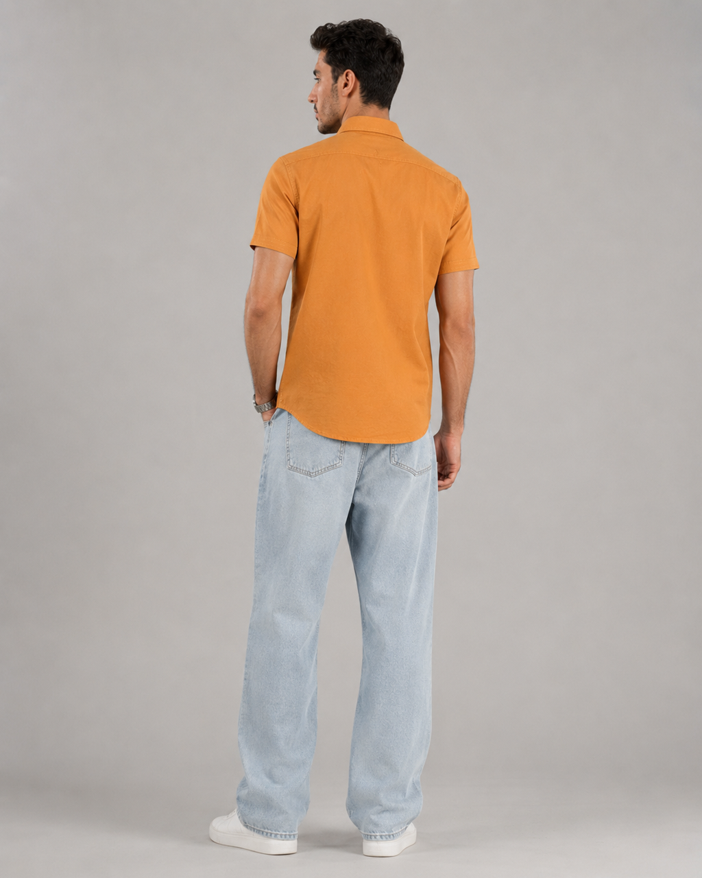 Mustard Solid Cotton Shirt