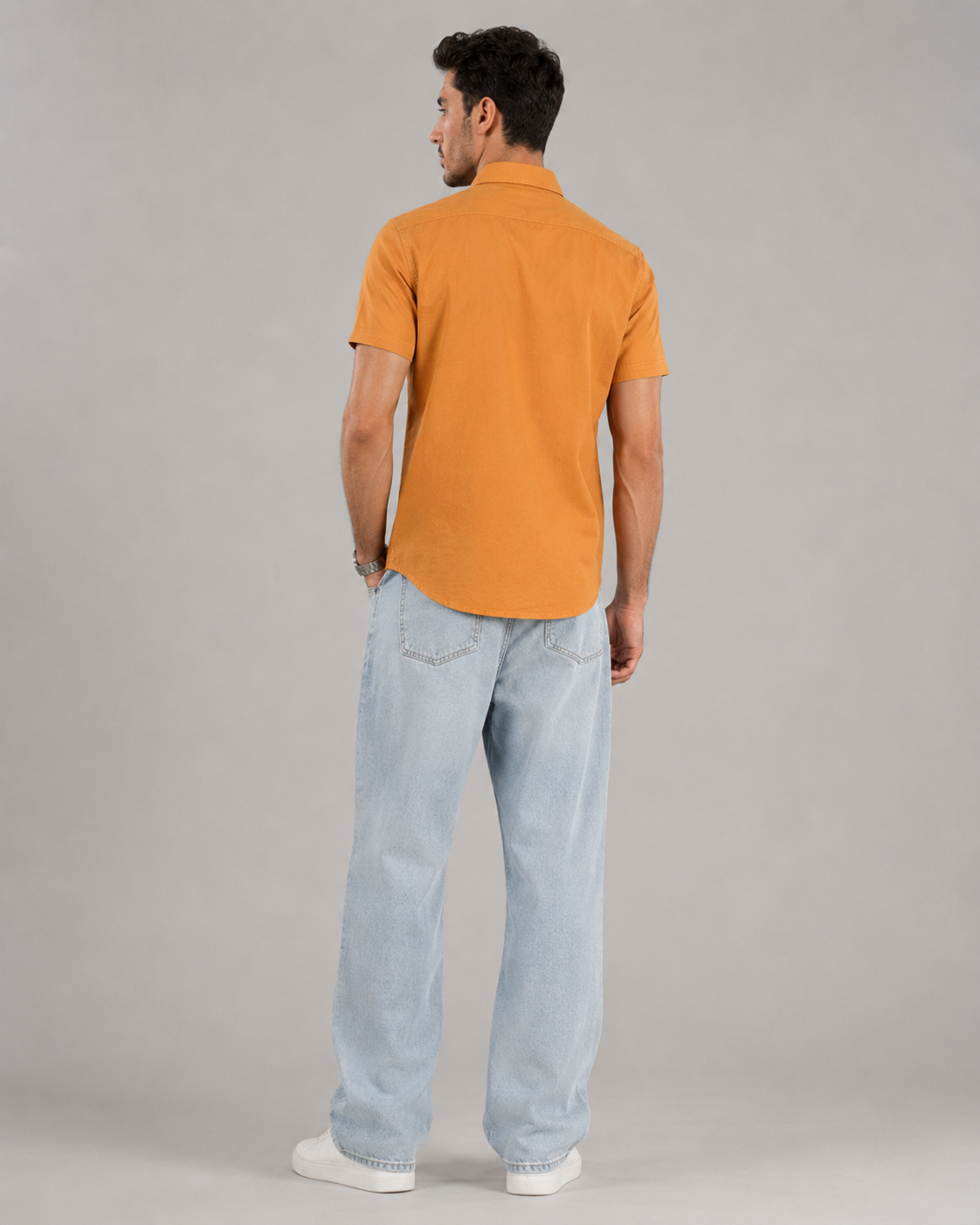 Mustard Solid Cotton Shirt