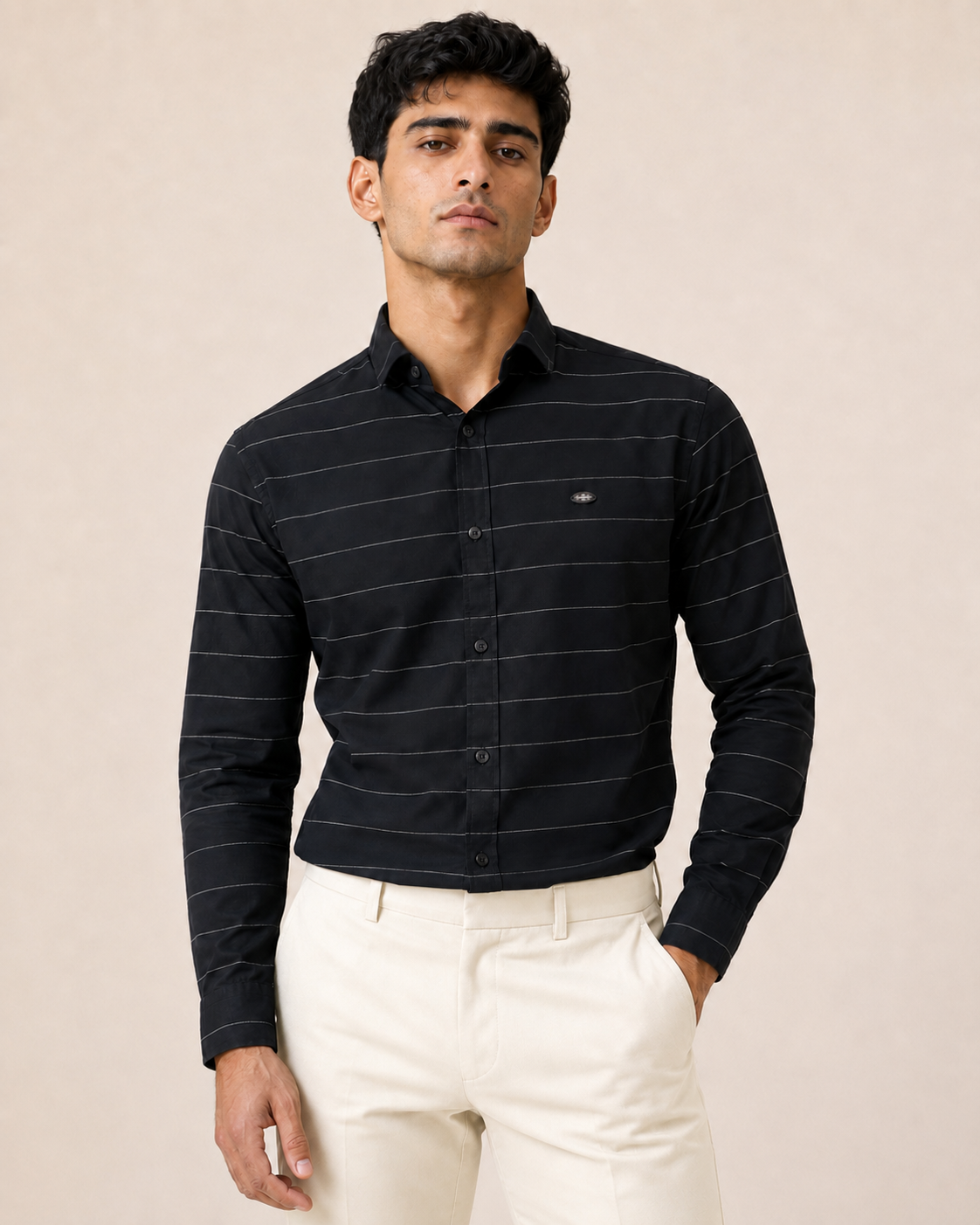 Noir Horizon Cotton Shirt