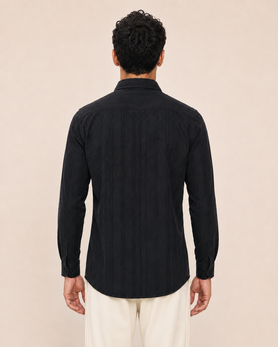 Noir Shadow Stripe Cotton Shirt