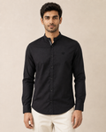 Onyx Band Collar Cotton Shirt