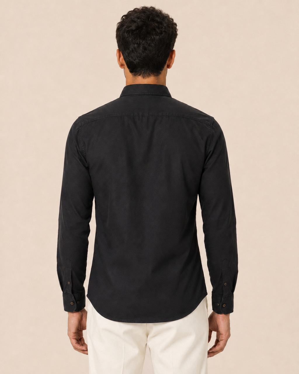 Onyx Band Collar Cotton Shirt