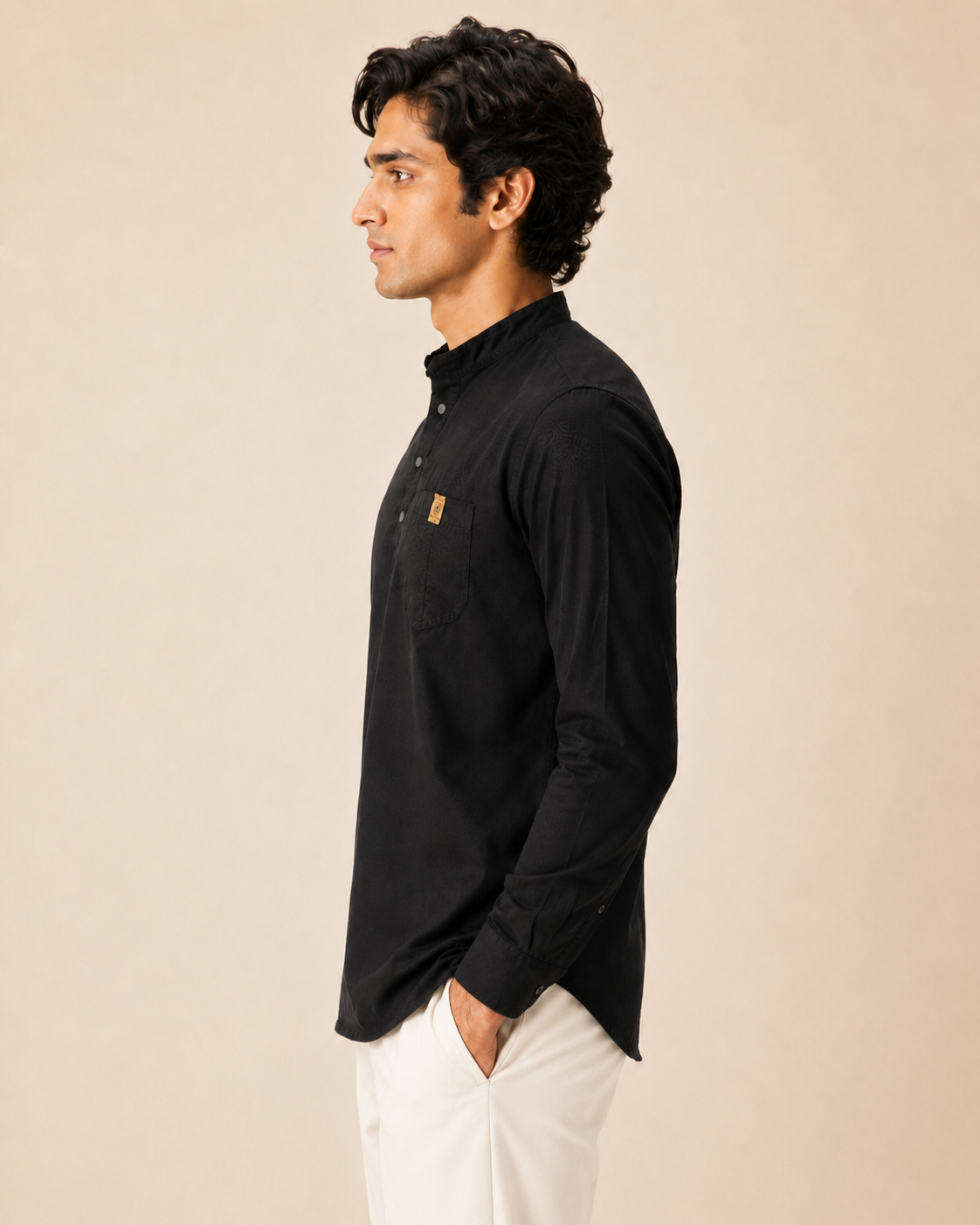 Onyx Crest Cotton Short Kurta