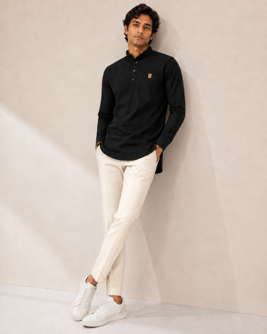 Onyx Crest Cotton Short Kurta