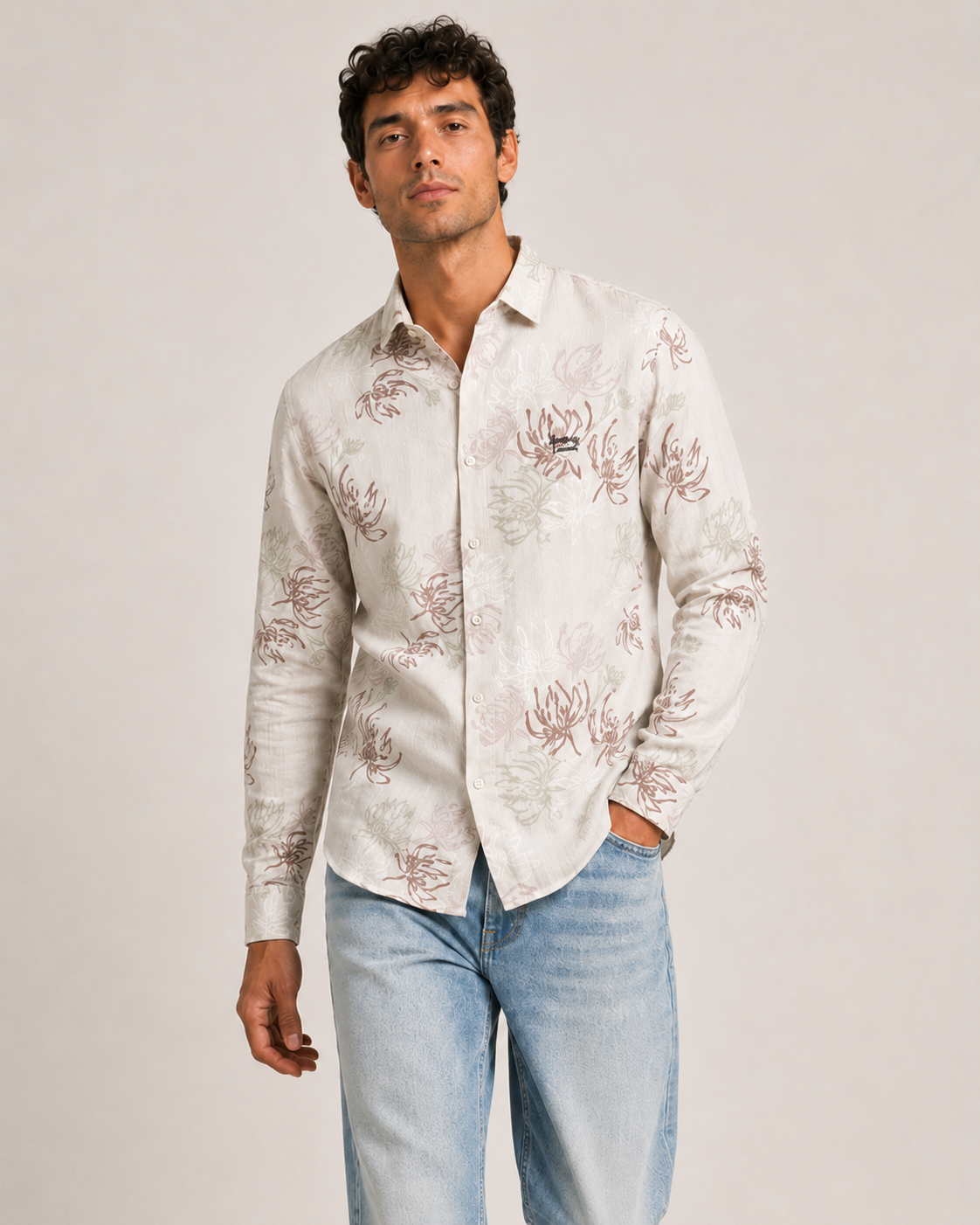 Pastel Floral  Cotton Shirt