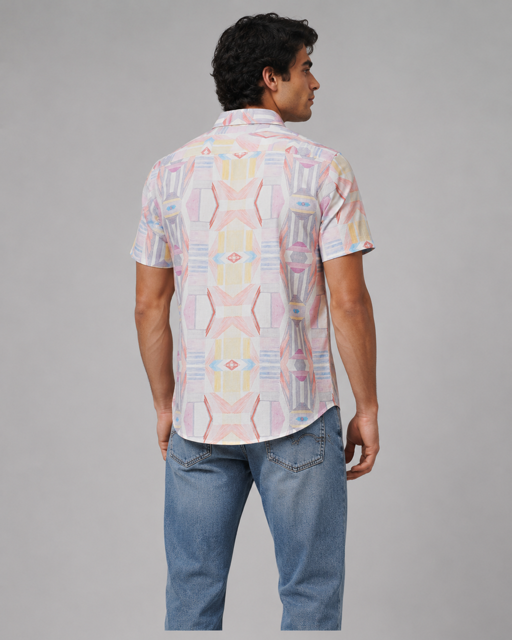 Pastel Mosaic Cotton Shirt