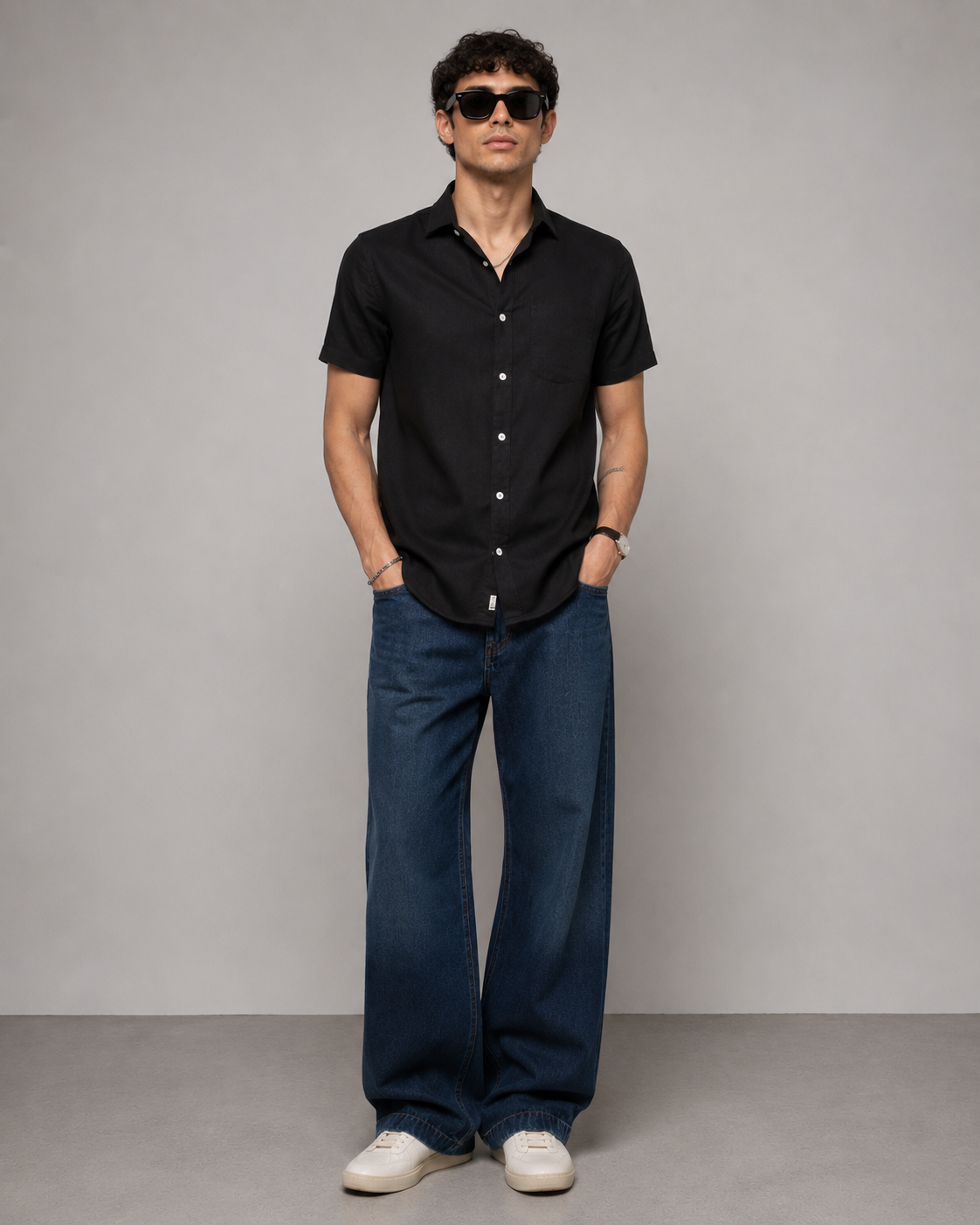 Pure Linen Shirt – Classic Black