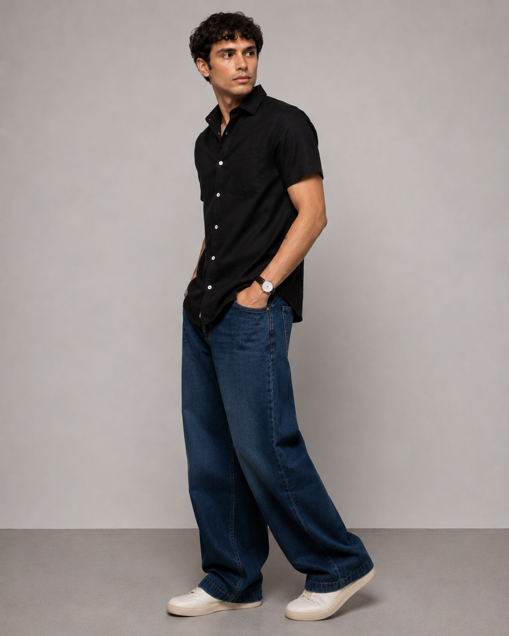 Pure Linen Shirt – Classic Black