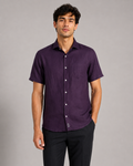 Pure Linen Shirt – Deep Wine