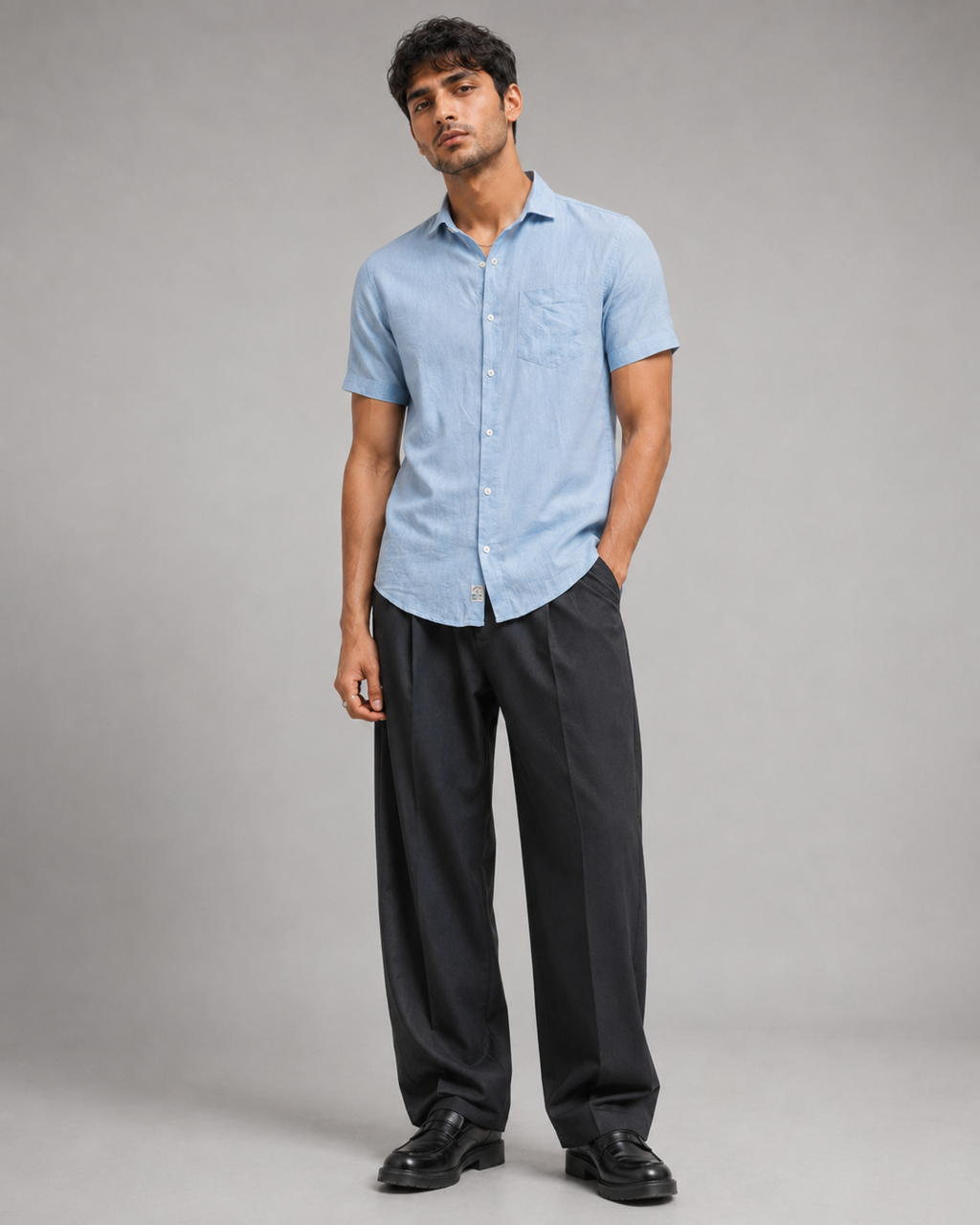Pure Linen Shirt – Light Blue