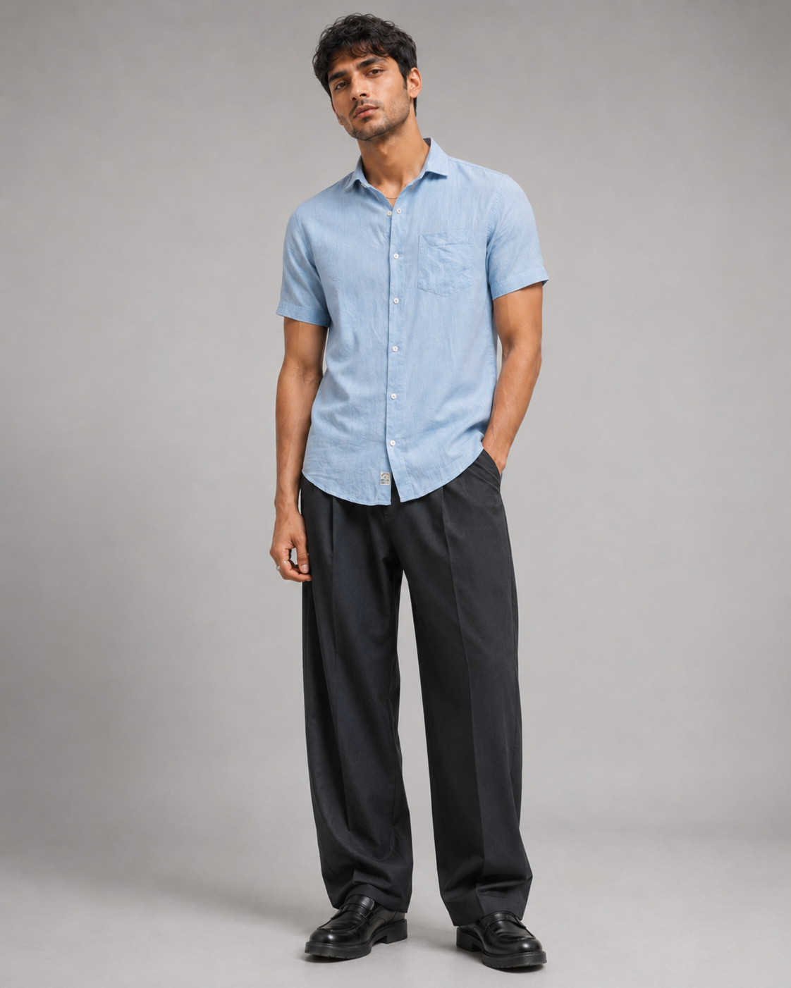 Pure Linen Shirt – Light Blue