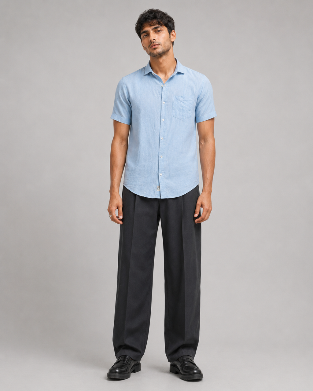 Pure Linen Shirt – Light Blue