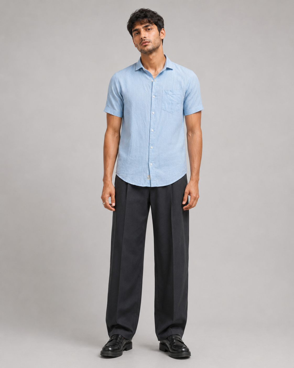 Pure Linen Shirt – Light Blue