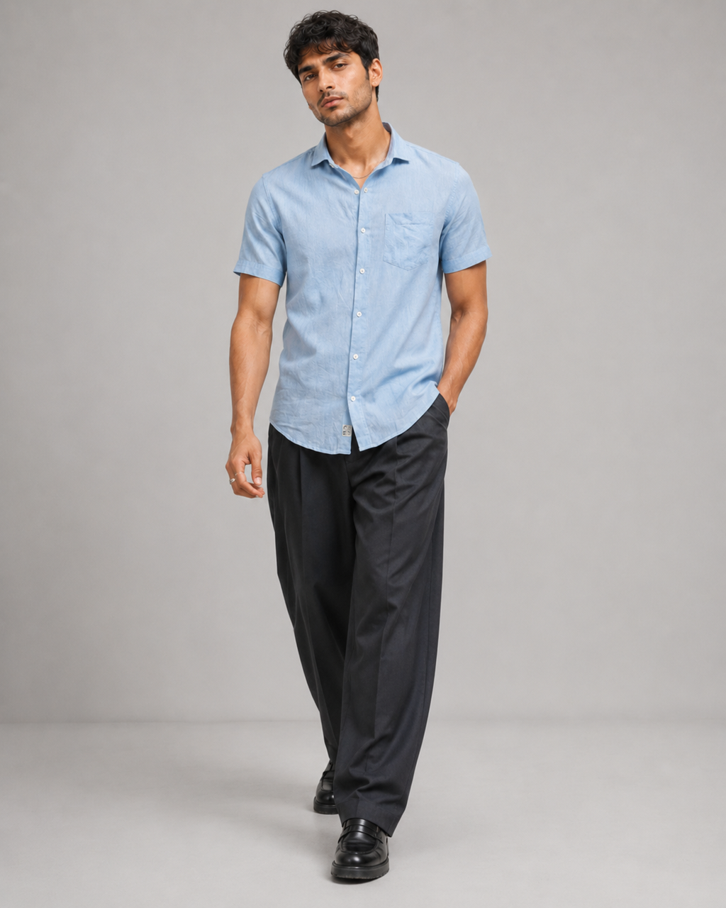 Pure Linen Shirt – Light Blue