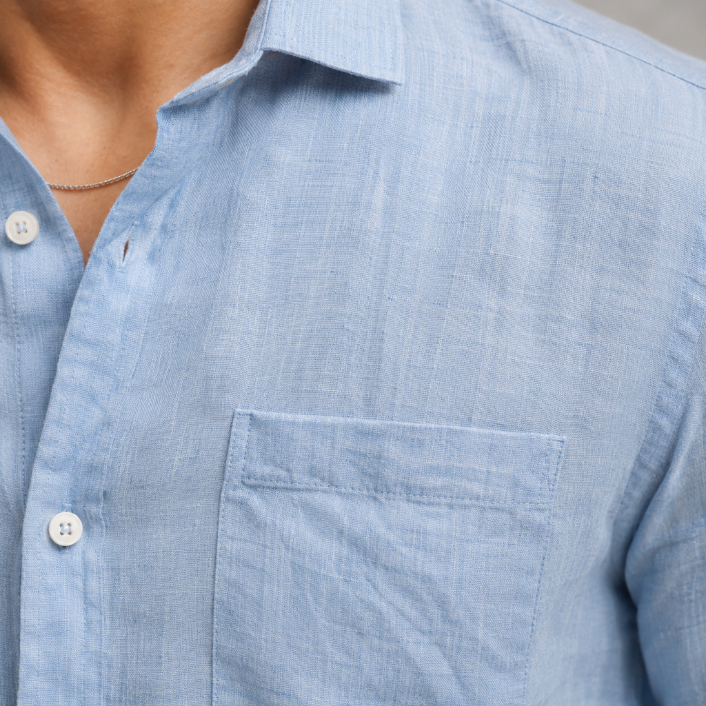 Pure Linen Shirt – Light Blue