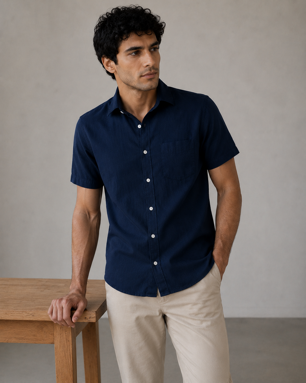 Pure Linen Shirt – Midnight Navy