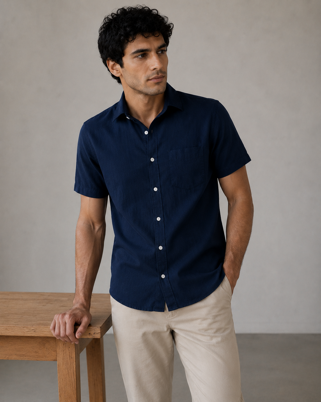 Pure Linen Shirt – Midnight Navy