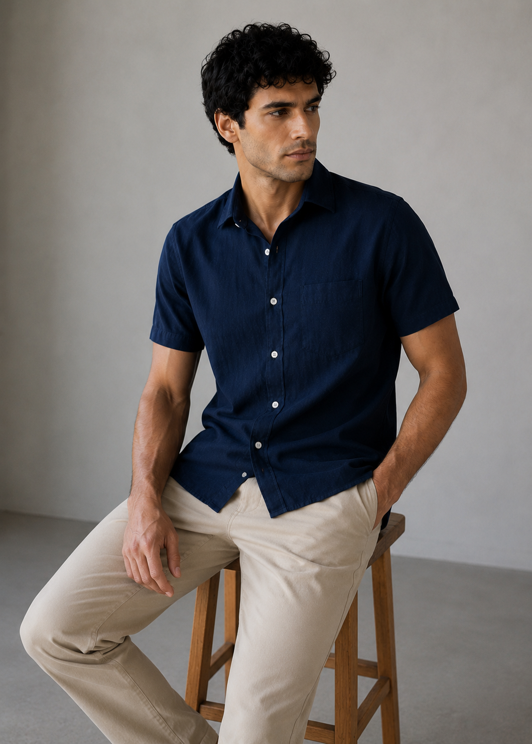 Pure Linen Shirt – Midnight Navy