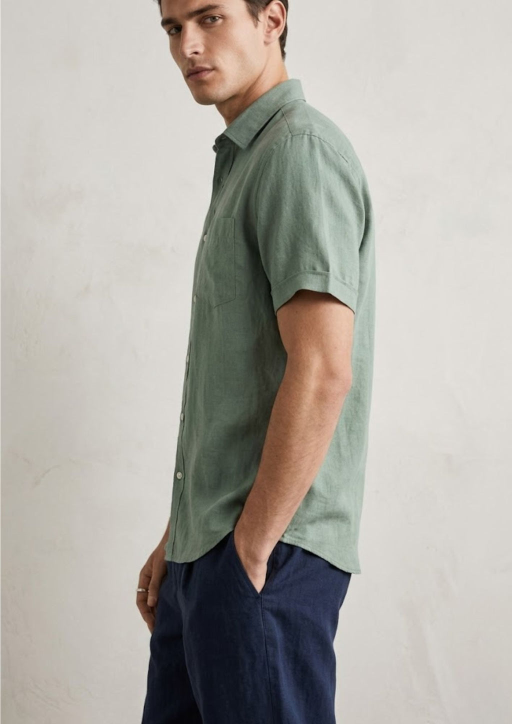 Pure Linen Shirt – Pistachio Green