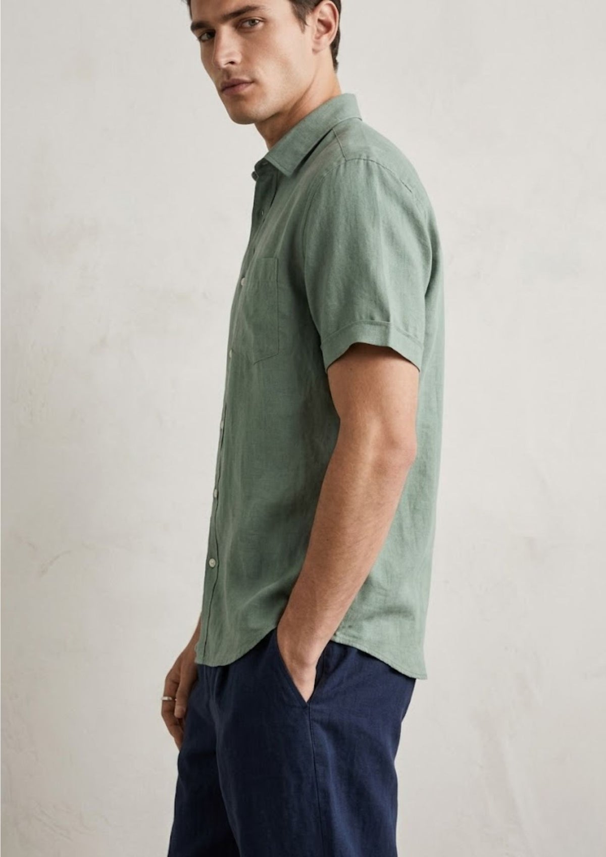 Pure Linen Shirt – Pistachio Green